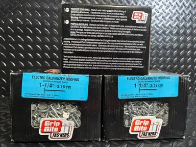Grip Rite Roofing Nails - 1-1/4 in Electro-Galvanized, 4 Boxes (975 pcs/box)
