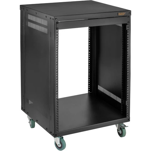 Auray ERS-12U 12-Space Steel Equipment Rack with 3" Locking Casters - NEW IN BOX