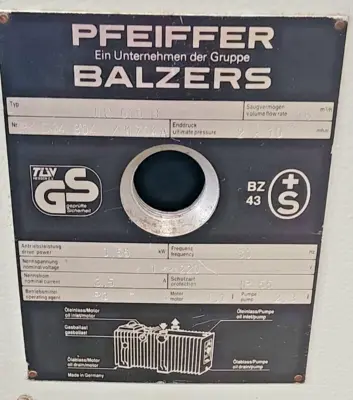 Used Pfeiffer Balzers _UNKNOWN_ Rotary Pumps | Amiron Machinery #737788