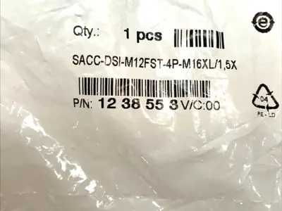 NEW PHOENIX CONTACT M12 FEMALE PANEL CONNECTOR 4-PIN