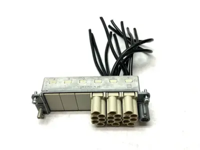 USED HARTING HOOD CONNECTOR ASSEMBLY W/ 3X 09140063041 PROTECTED MODULES