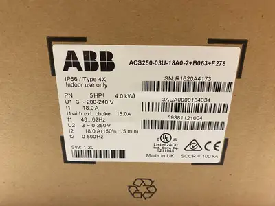 New | in-Stock ABB Variable Frequency Micro Drive Type 4X IP66 Variable Speed Drives Michigan US | Maverick Industrial Sales #1489396