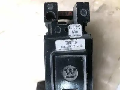 Westinghouse EB1020 20A Single Pole Miniature Circuit Breaker 120VAC 125VDC