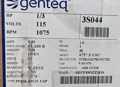 USED Genteq Genteq 5KCP39GGZ183S