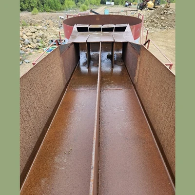 24in Wide x 22ft Long 4-Way Distribution Sluice