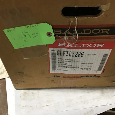 Baldor GLF3032BG Gearmotor Speed Reducer Ratio 30:1 Nema 140C Left Hand Shaft