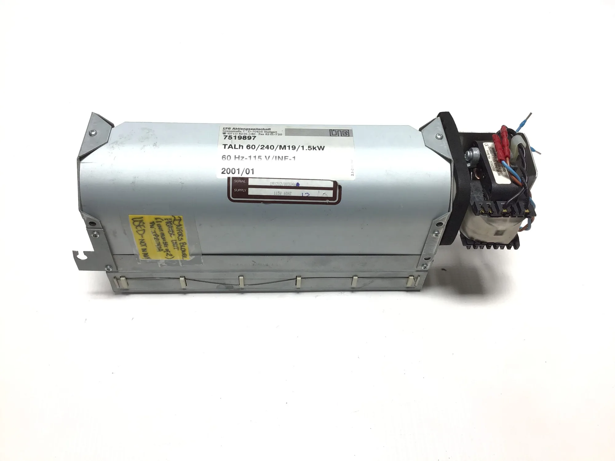 LTG Aktiengesellschaft TALH 60/240/M19/1.5kW Whirlpool Oven Blower Motor