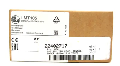 NEW IFM EFECTOR LMECE-A12E-QSKG-2/US LMT105 LEVEL SENSOR LMECEA12EQSKG2USLMT105