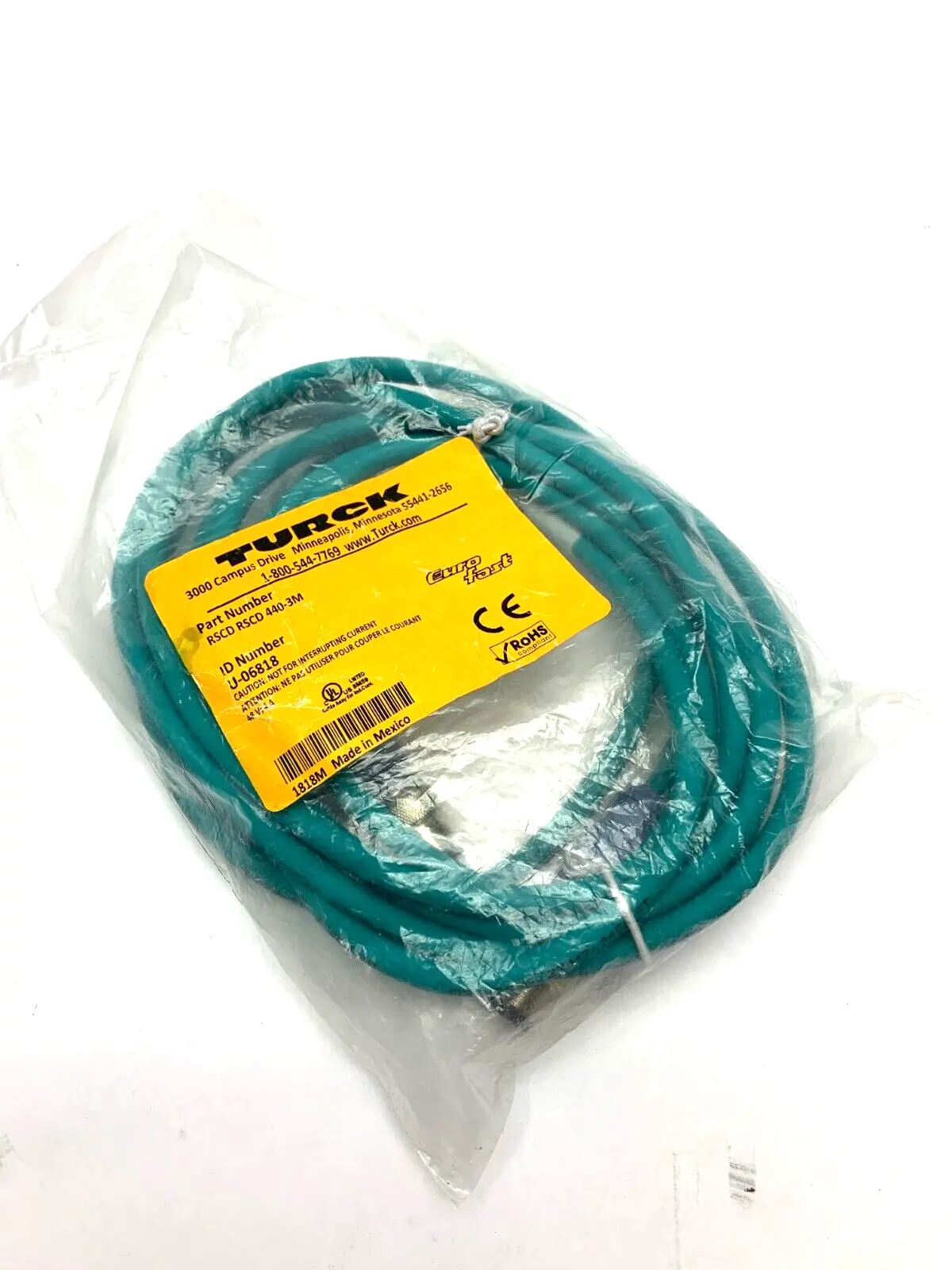 RSCD RSCD 440-3M | Turck  Eurofast Industrial Ethernet Cable U-06818 - New Other