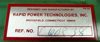 USED RAPID POWER TECHNOLOGIES C60838 CIRCUIT BOARD