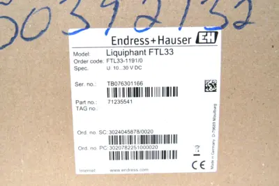 NEW ENDRESS+HAUSER FTL33