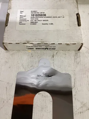 ACCUSHIM C.001 Stainless Slotted Shim Stock 4” x 4” x .001”  -NIB of 54