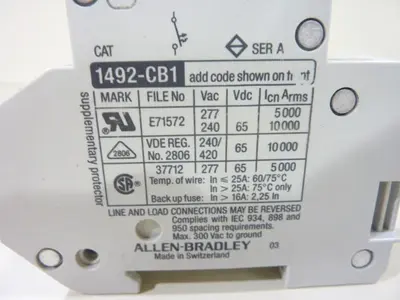 USED ALLEN BRADLEY 1492-CB1/G100/H1 SER A