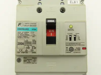 Fuji EW250JAG-3P200 Earth Leakage Circuit Breaker 3-Pole 200A 100-440VAC