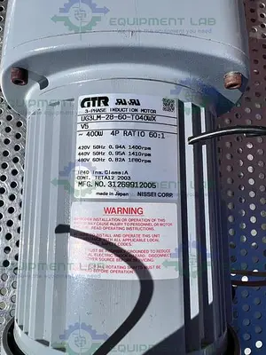 USED NISSEI CORP GTR G3LM-28-60T040WX INDUCTION MOTOR 3 PH, 400W, 4P, RATIO 60:1