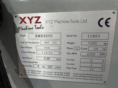 XYZ SMX 2500 CNC Machines | Bowland Trading Ltd (12)