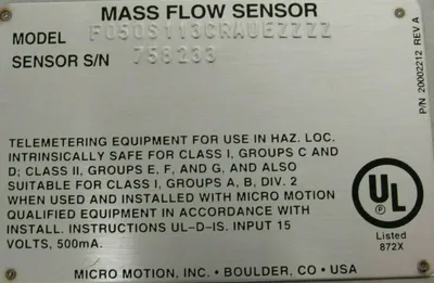 NEW MICRO MOTION F050S113CRAUEZZZZ FLOW AND DENSITY METER