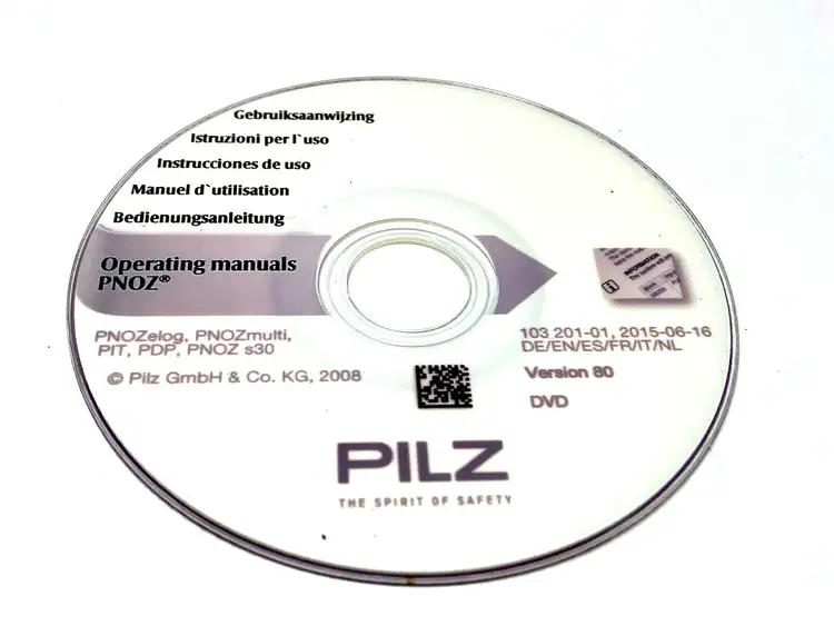 Used PILZ PNOZ OPERATING MANUALS DVD VERSION 80 Manuals Michigan US | Maverick Industrial Sales #1123114