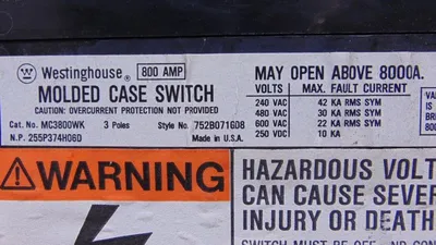 Westinghouse MC3800WK Switch 800 Amp Trip 600VAC 250VDC 457D455G29 Used