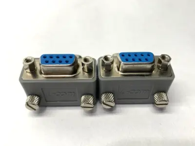 USED L-COM RIGHT ANGLE MALE TO FEMALE ADAPTER DB9