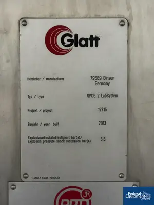 USED Glatt Glatt GPCG2 LabSystem Fluid Bed Dryer