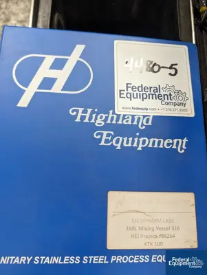 USED Highland 160 Liter Highland Agitated Receiver Tank, 316 S/S