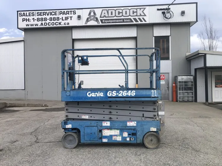 Used 2007 GENIE GS-2646 ELECTRIC SCISSOR LIFT Scissor Lifters Alberta CA | Adcock Equipment #1418068