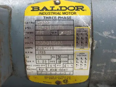 Hub City 02-20-21606-264 264 Double Shaft Gear Box 5:1 W/1/2HP Baldor 3PH  Motor