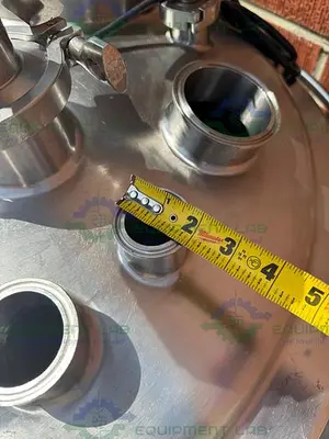 USED PRECISION 250 LITER STAINLESS STEEL JACKETED REACTOR 45 PSI W/ LIGHTNIN MIXER.