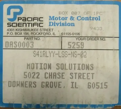 NEW PACIFIC SCIENTIFIC S41RLYY-LSS-NS-02 STEPPER MOTOR S41RLYYLSSNS02