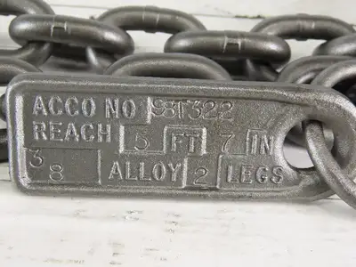 ACCO 98T322 Double Basket Continuous Chain Sling 3/8" X 5'7" 18400Lb at 60°
