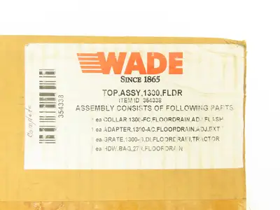 Wade 1300.FLDR 8" Top Assembly Floor Drain Cast Iron Collar Adapter Grate HDW