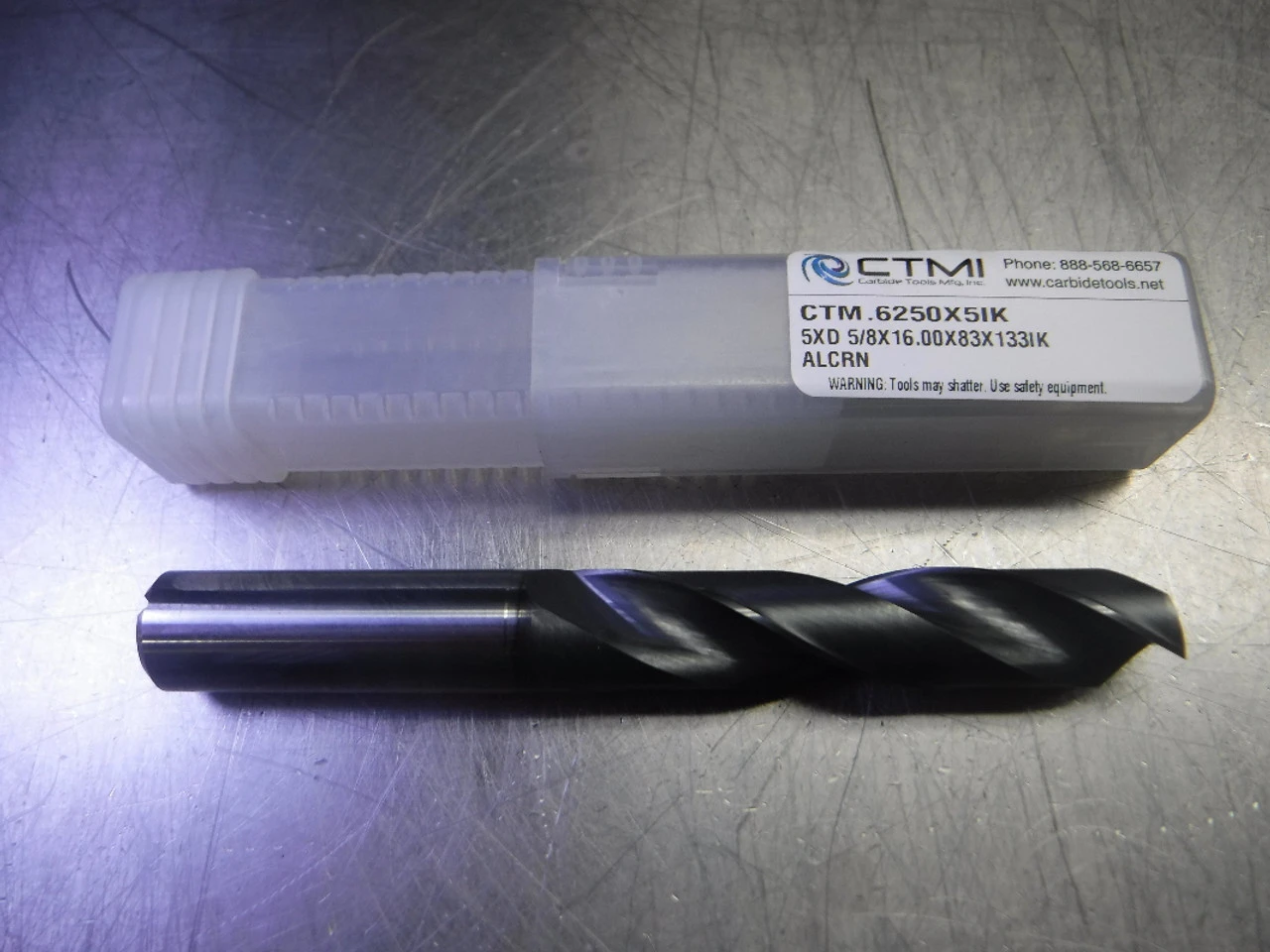 CTMI 5/8" Coolant Thru Carbide Drill 5xd 5/8x16.00x83x133IK ALCRN (LOC563A)