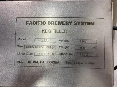 USED 2008 PACIFIC BREWERY SYSTEMS ZB2