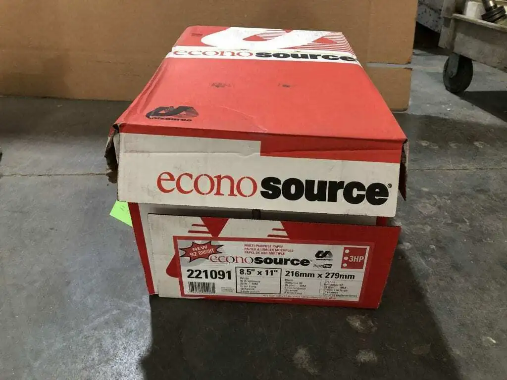 Econosource 8.5″ X 11″ 3-Hole Punched Multi-Purpose Letter Paper -NIB of 5000