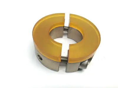 USED MISUMI SEPARATE NICKEL PLATED STEEL SHAFT COLLAR