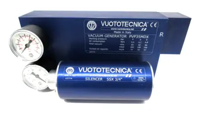 NEW VUOTOTECNICA PVP35MDX VACUUM GENERATOR W/ SSX 3/4" SILENCER
