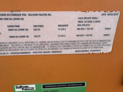 Used 2019 SULLIVAN PALATEK D1600PHCU4 Air Compressors, Portable Tennessee US | Moore Equipment #1517331