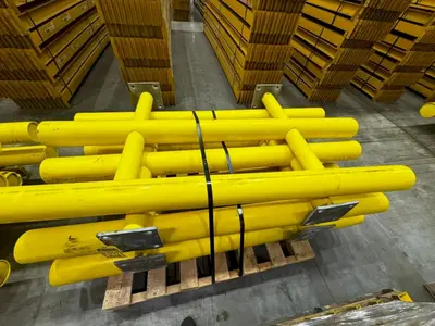 (20) 6' LONG x 36" HIGH IDEAL SHIELD TWO LINE PLASTIC COATED HEAVY DUTY GAURDRAIL BARRIER: YOBRO #24874