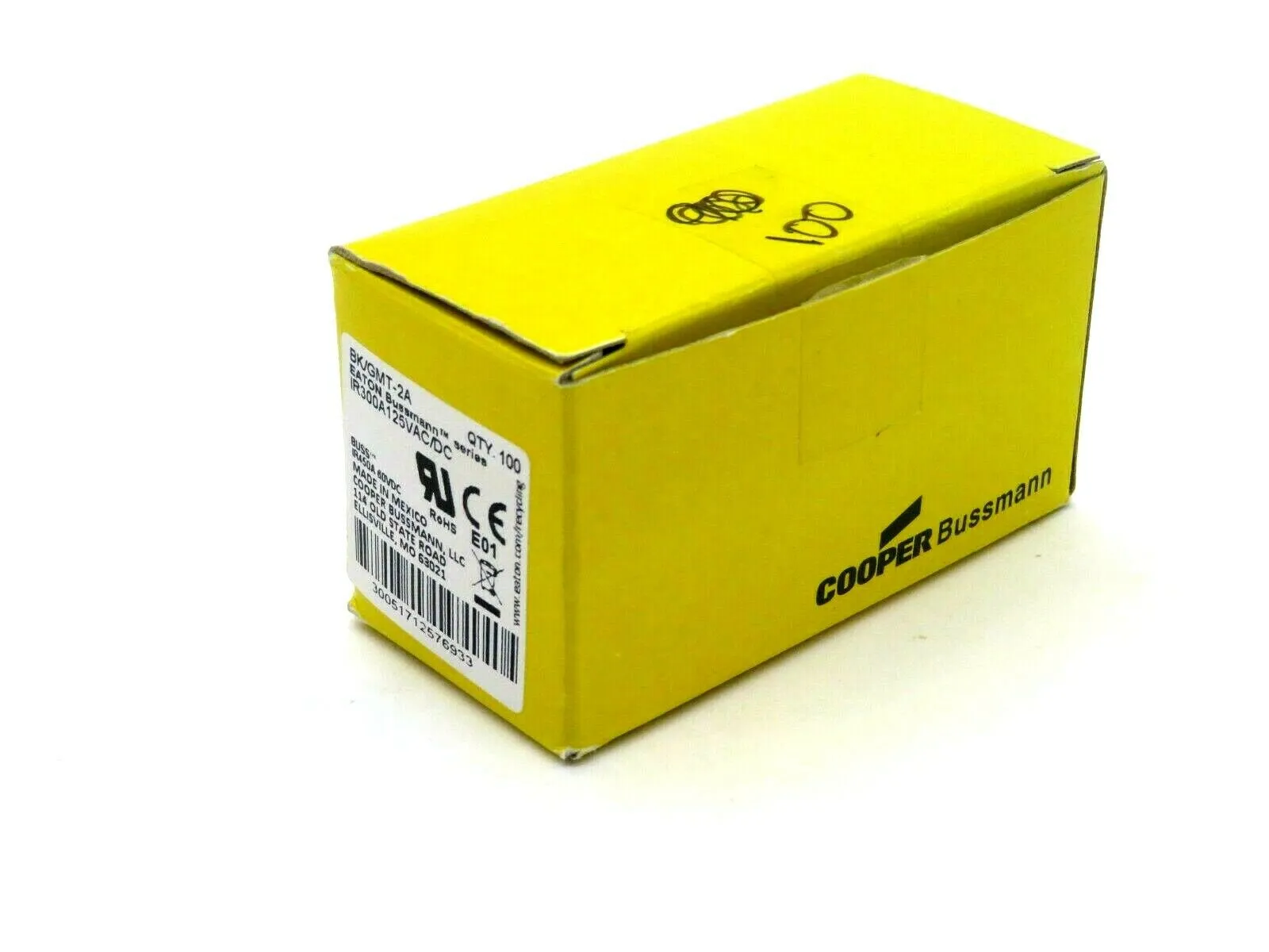 NEW 100 PIECES BUSSMANN BK/GMT-2A FUSES BKGMT2A