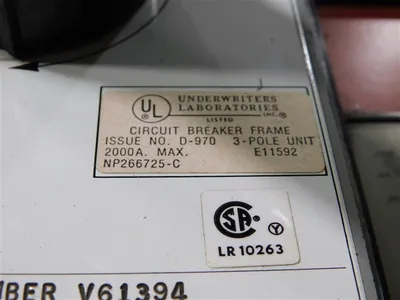 GE TPVF6620 PowerBreak Circuit Breaker 2000A 600V Handle Damage See Pics Used