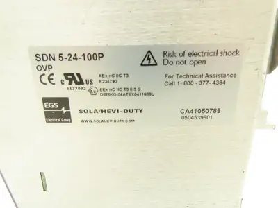 Sola SDN 5-24-100P DIN Rail Power Supply 24VDC 5A Out 115/230VAC In Lot of 3
