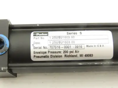 Parker 1.25USU1603.00 Pneumatic Air Cylinder 1.25" Bore 3" Stroke 200 PSI