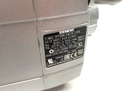 USED SIEMENS SIMOTICS S SYNCHRONOUS MOTOR 1FT7, M0=28NM (100K)