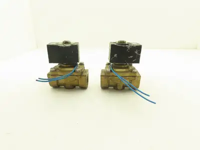NCD AD12-25 Brass Solenoid Valve 2-Way 1"NPT 115V Normally Open Lot of 2
