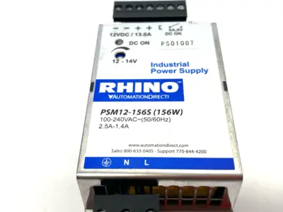 Used AutomationDirect RHINO SELECT Power Supply BROKEN DIN LATCH DIN Rail Power Supplies Michigan US | Maverick Industrial Sales #1401862