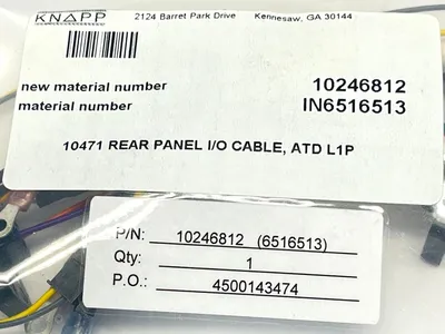 4-Y2D-62648-OC | Knapp 10246812 Rear Panel I/O Cable 10471 for ATD-L1P - New