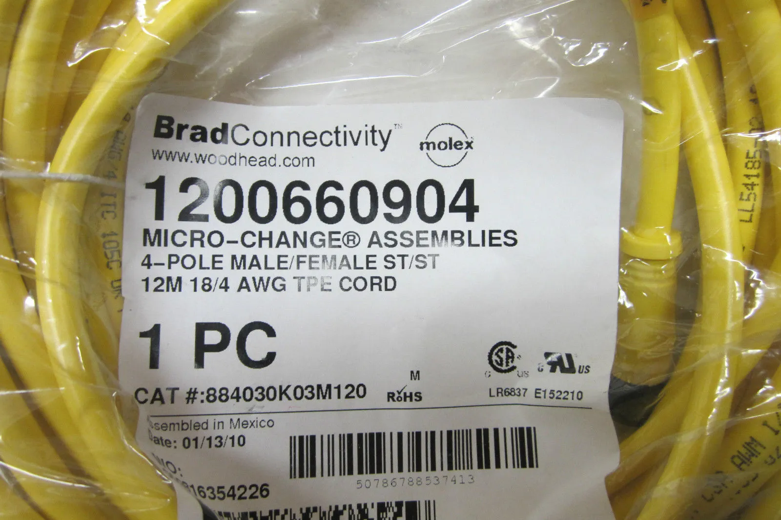 NEW BRAD HARRISON 884030K03M120 CORDSET