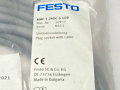 KMF-1-24DC-5-LED, 30937 | Festo KMF-1-24DC-5-LED Plug Socket With Cable 5m 30937 - New