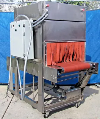 Commercial Stainless Steel Heat Shrink Tunnel 350°F Adjustable Speed Conveyor